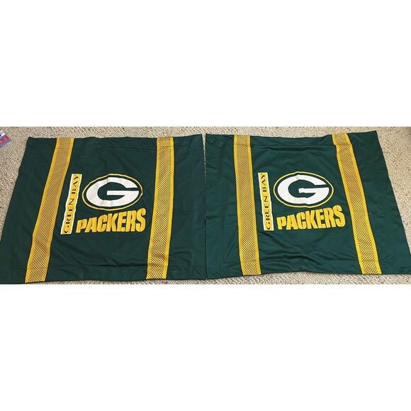 Set Of 2 Green Bay Packers Pillowcase Green  Yellow Jersey Made In USA Pillow - Picture 1 of 4